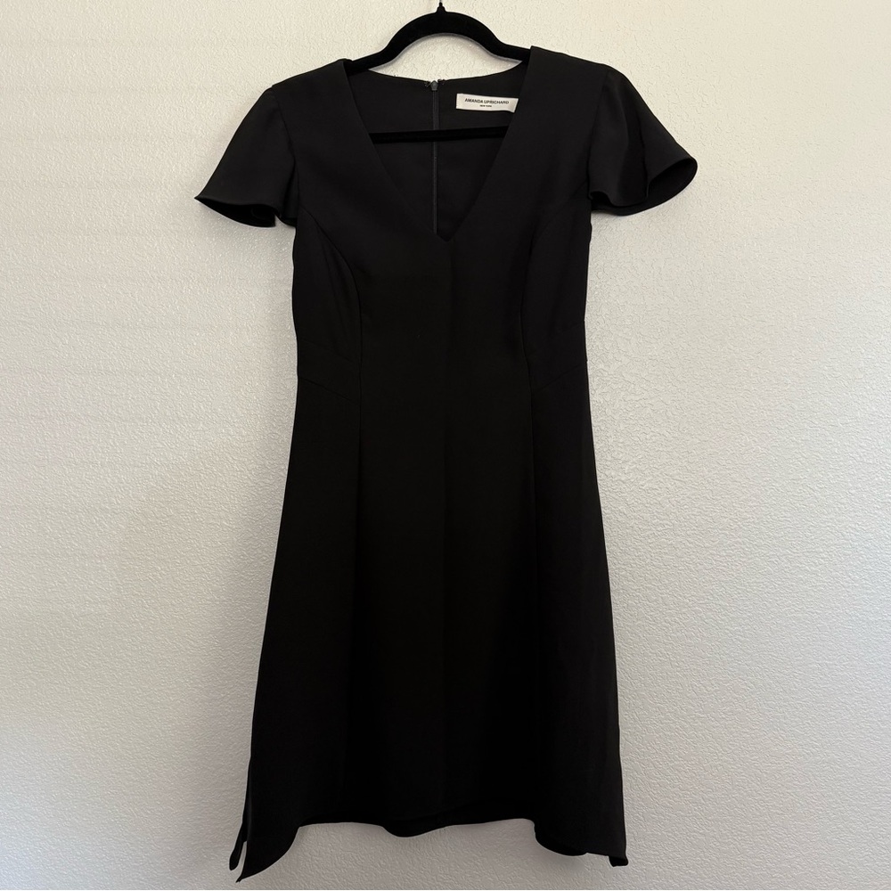Amanda Uprichard Little Black Dress Flutter Sleeve XS